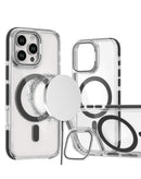 Protege tu iPhone 16 Pro Max con esta funda transparente magnética con soporte para cámara en Quetzaltenango.
