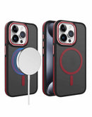 Protege tu iPhone 16 Pro Slim con estilo en Quetzaltenango con esta funda antideslizante translúcida de carga inalámbrica color rojo.