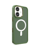 Compra en Xela Quetzaltenango el mejor case de carga magnético inalámbrico en color verde oscuro para iPhone 17 de la marca SlowBack.