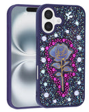 Tapa trasera Diamond Rose Crystal en color DARK PURPLE para iPhone 17 disponible en Xela Quetzaltenango.