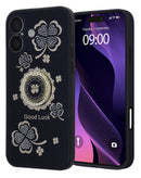 Protege tu iPhone 17 con estilo y elegancia con esta funda de lujo con diamantes brillantes y anillo en color negro en Xela Quetzaltenango.