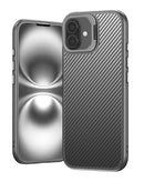 Funda lujosa de fibra de carbono texturizada GRAY iPhone 17