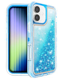 Protege tu iPhone 17 con una funda bumper protectora glitter líquido en color azul en Xela Quetzaltenango.