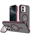 Estuche transparente con soporte de camara con carga inalambrica iPhone 17 - RED