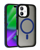 Protege tu iPhone 17 con un elegante case bicolor magnético mate en color azul oscuro en Quetzaltenango.