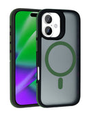Encuentra en Xela Quetzaltenango el elegante case bicolor mate magnético translúcido para iPhone 17 en color verde oscuro de SlowBack.