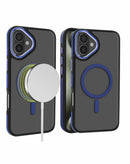 Funda de carga inalambrica slim non-slip traslucida mate iPhone 17 BLUE