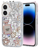Funda de silicona rigida Crystal Flower Perfume iPhone 17 Plateado