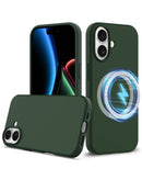 Funda de silicona soft solid con carga inalambrica iPhone 17 (Verde)
