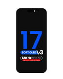 Pantalla Soft OLED 120Hz para iPhone 17, con True Tone y sin transferencia de IC para reparación.