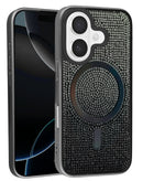 Funda delgada con carga inalambrica bling diamante cristal iPhone 17 - BLACK