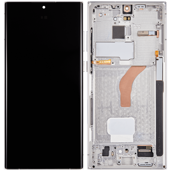 Pantalla OLED con marco para Samsung Galaxy S22 Ultra 5G (Blanco Fantasma)