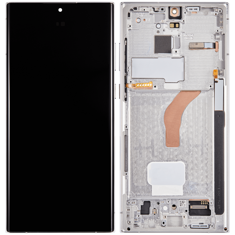 Pantalla OLED con marco para Samsung Galaxy S22 Ultra 5G (Blanco Fantasma)