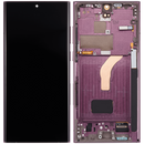 Pantalla OLED para Samsung Galaxy S22 Ultra 5G con marco (Reacondicionada) (Borgoña)
