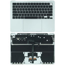 Tapa superior plateada con batería y teclado ANSI US para MacBook Air 13 A2681 M2 2022, pieza de repuesto OEM.