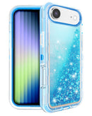 Protege tu iPhone Air con esta funda bumper glitter líquido en color azul en Xela Quetzaltenango.