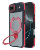 Funda transparente mate con carga wireless y soporte iPhone 17 Air (RED)