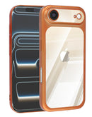 Funda mate transparente naranja para iPhone AIR con protección de lente, SlowBack.