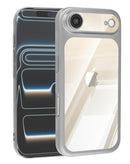 Estuche esmerilado plateado para iPhone AIR con protección de lente, acabado mate y transparente.