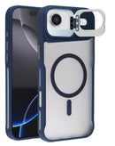 Encuentra en Xela una variedad de estuches para iPhone Air con soporte de cámara transparente mate y carga inalámbrica, como el modelo en color azul de SlowBack.