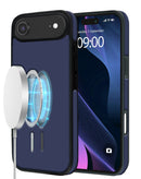 Funda de cuero full cover con carga inalambrica iPhone Air (DARK BLUE)