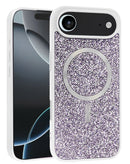 Protege tu iPhone con estilo y carga inalámbrica con la funda delgada Bling Diamond Crystal en color blanco en Quetzaltenango.