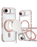 Funda clara magnética delgada con soporte para cámara kickstand en color rosa en Xela Quetzaltenango.