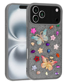 Encuentra la mejor funda Butterfly Glitter Rhinestone GRAY para tu iPhone 17 Pro en Xela Quetzaltenango.