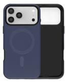 Funda MagSafe Soft Touch azul marino mate para iPhone 17 Pro, con textura suave y ajuste perfecto.
