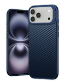 Funda de fibra de carbono de lujo para iPhone 17 Pro en color azul en Xela.