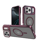 Funda transparente slim con soporte de camara con carga inalambrica iPhone 17 Pro Rojo