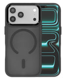Case de carga magnético inalámbrico negro para iPhone 17 Pro con IC chip, resistente y elegante.