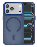 Caja de carga inalámbrica magnética azul marino para iPhone 17 Pro con IC preinstalado, compatible con SlowBack.
