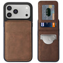 Funda de cuero con soporte iPhone 17 Pro BROWN