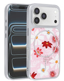 Encuentra la funda MagSafe de doble capa con diseño floral en color rosado claro para iPhone 17 Pro en Quetzaltenango.