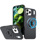 Funda con soporte anillo y tapa corrediza iPhone 17 Pro (Negro)