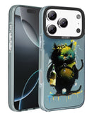Estuche de carga inalámbrica iPhone 17 Pro con diseño grafiti animal vibrante y moderno, estilo 11 SlowBack.