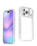 Funda transparente magnética con soporte para cámara para iPhone 17 Pro, con anillo de agarre.