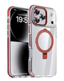 Funda transparente magnética con soporte para iPhone 17 Pro, ideal para proteger tu dispositivo en Quetzaltenango.
