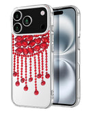 Funda de cristal con colgante de diamantes y borla de lujo para iPhone 17 Pro Max en Quetzaltenango.