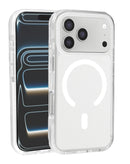 Funda transparente Crystal Clear con MagSafe para iPhone 17 Pro Max blanco, protección y carga inalámbrica.