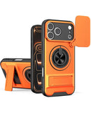 Protector para lente anticontundente Mag Safe deslizante con portador de anillo en color naranja para iPhone 17 Pro Max en Quetzaltenango.