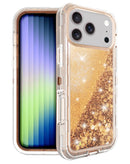 Protege tu iPhone 17 Pro Max con estilo con una funda bumper glitter líquido en tono ROSE GOLD en Quetzaltenango.