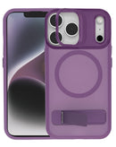 Soporte de camara mate transparente y reposacabeza con carga inalambrica iPhone 17 Pro Max (PURPLE)