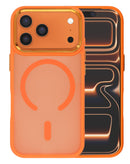Case de carga inalámbrico magnético naranja para iPhone 17 Pro Max con chip IC y garantía SlowBack.