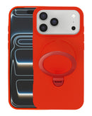 Funda Pastel Shield de fibra de carbono con soporte magnetico iPhone 17 Pro Max (RED)