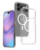 Funda transparente compatible con MagSafe para iPhone 17 Pro Max, mostrando diseño delgado y protección.