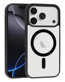 Tapa trasera transparente negra con carga inalámbrica para iPhone 17 Pro Max, ideal para reparación.