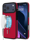 Funda full cover de diseno de cuero con carga wireless iPhone 17 Pro Max RED