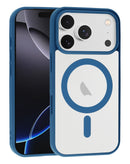 Funda transparente azul marino para iPhone 17 Pro Max con carga inalámbrica, protección duradera SlowBack.